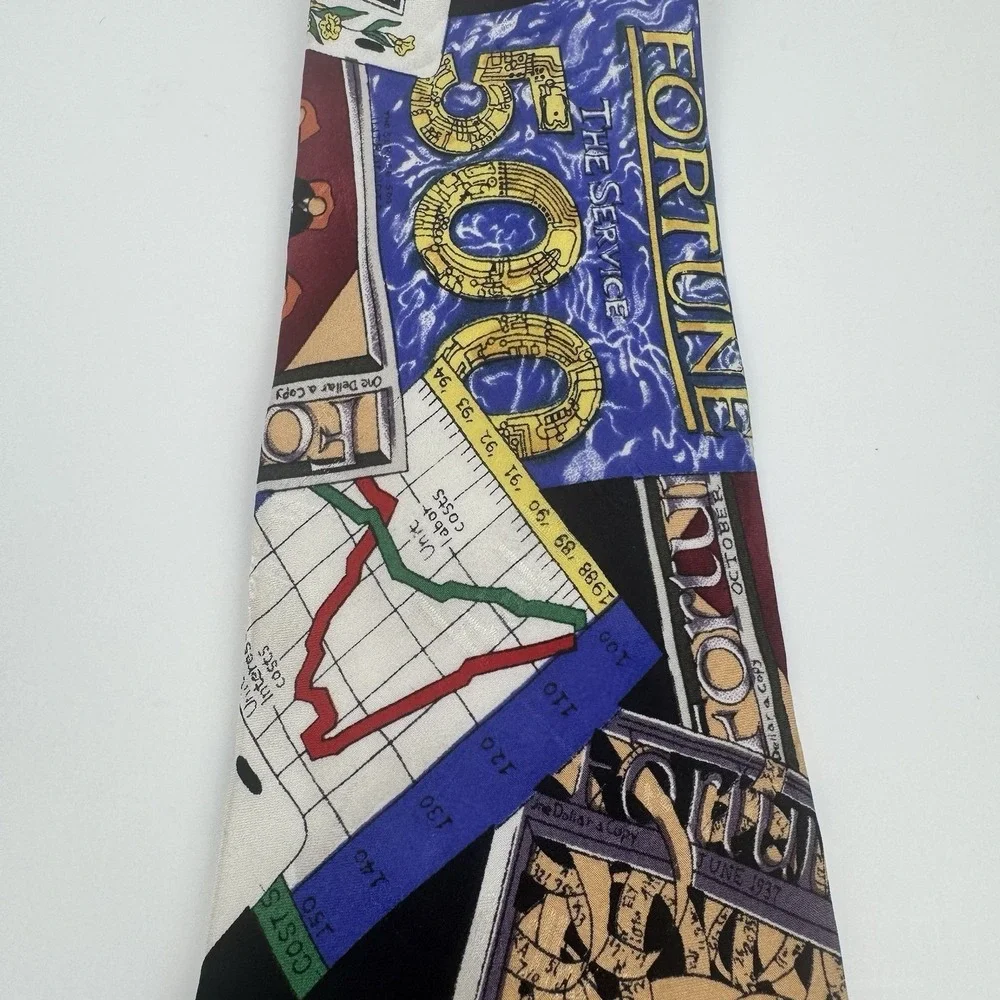 VTG Nicole Miller Fortune 500 Silk Tie Texas Poker Wall Street Casino